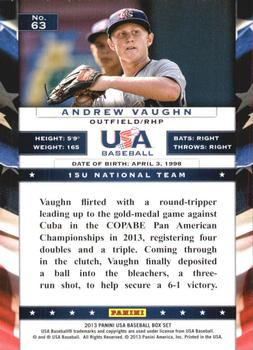 2013 Panini USA Baseball #63 Andrew Vaughn Back