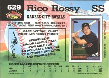1992 Stadium Club - East Coast National #629 Rico Rossy Back