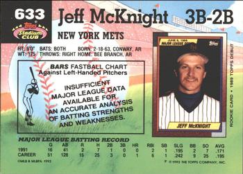1992 Stadium Club - East Coast National #633 Jeff McKnight Back
