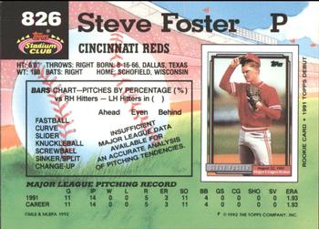 1992 Stadium Club - East Coast National #826 Steve Foster Back