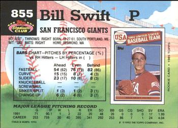 1992 Stadium Club - East Coast National #855 Bill Swift Back
