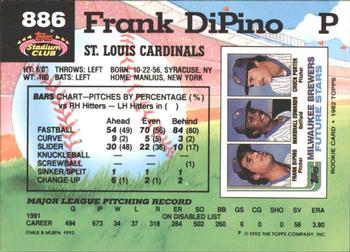 1992 Stadium Club - East Coast National #886 Frank DiPino Back