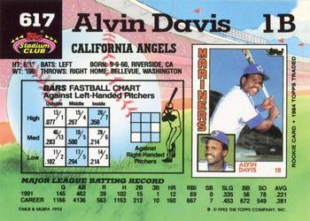 1992 Stadium Club - National Convention #617 Alvin Davis Back