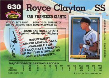 1992 Stadium Club - National Convention #630 Royce Clayton Back