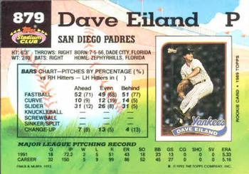 1992 Stadium Club - National Convention #879 Dave Eiland Back