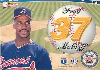1994 Pacific - Gold Prisms #14 Fred McGriff Back