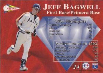 1994 Pacific - Silver Prisms #24 Jeff Bagwell Back