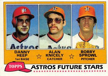 1981 Topps #82 Astros Future Stars (Danny Heep / Alan Knicely / Bobby Sprowl) Front