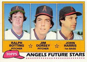 1981 Topps #214 Angels Future Stars (Ralph Botting / Jim Dorsey / John Harris) Front