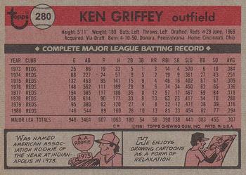 1981 Topps #280 Ken Griffey Back