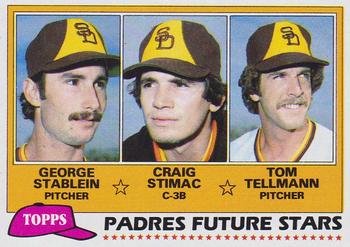1981 Topps #356 Padres Future Stars (George Stablein / Craig Stimac / Tom Tellmann) Front