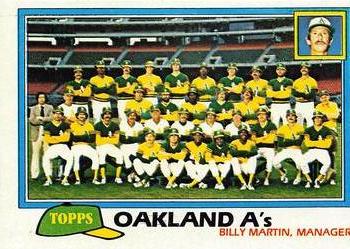 1981 Topps #671 Oakland A's / Billy Martin Front