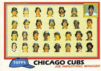 1981 Topps #676 Chicago Cubs / Joe Amalfitano Front