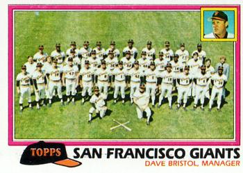 1981 Topps #686 San Francisco Giants / Dave Bristol Front