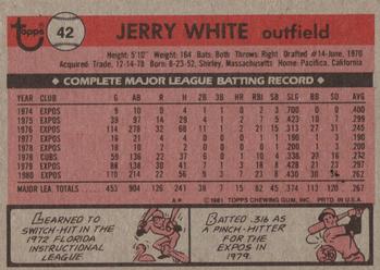 1981 Topps #42 Jerry White Back