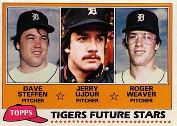 1981 Topps #626 Tigers Future Stars (Dave Steffen / Jerry Ujdur / Roger Weaver) Front