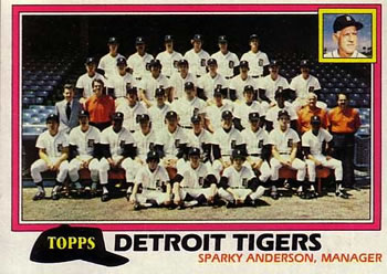 1981 Topps #666 Detroit Tigers / Sparky Anderson Front
