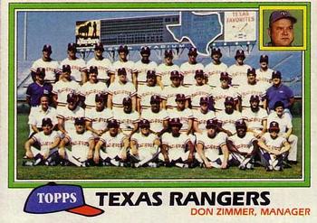 1981 Topps #673 Texas Rangers / Don Zimmer Front