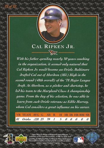 1996 Upper Deck Cal Ripken Collection 3x5 #22 Cal Ripken Jr. Back