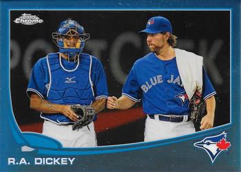 2013 Topps Chrome - Blue Refractors #62 R.A. Dickey Front