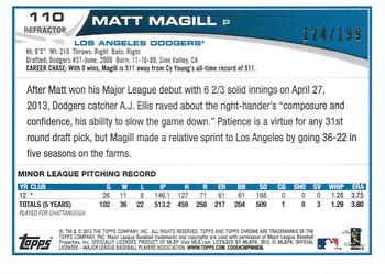 2013 Topps Chrome - Blue Refractors #110 Matt Magill Back