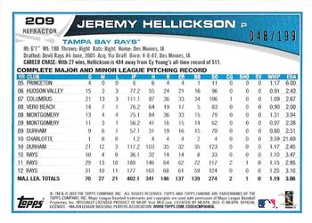 2013 Topps Chrome - Blue Refractors #209 Jeremy Hellickson Back