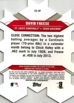 2013 Topps Chrome - Chrome Connections Die Cuts #CC-DF David Freese Back