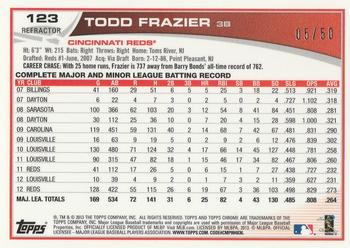 2013 Topps Chrome - Gold Refractors #123 Todd Frazier Back