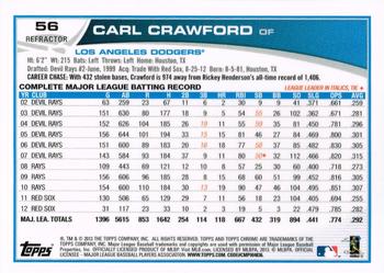 2013 Topps Chrome - Refractors #56 Carl Crawford Back