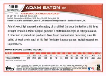 2013 Topps Chrome - Refractors #155 Adam Eaton Back