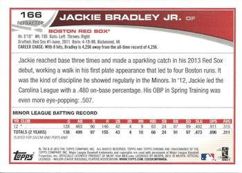 2013 Topps Chrome - Refractors #166 Jackie Bradley Jr. Back