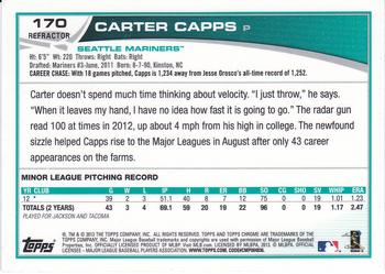 2013 Topps Chrome - Refractors #170 Carter Capps Back