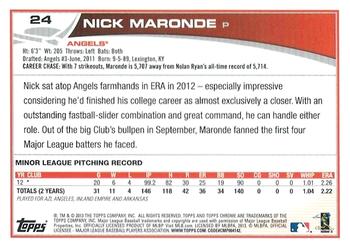 2013 Topps Chrome - Rookie Autographs #24 Nick Maronde Back