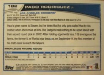2013 Topps Chrome - Rookie Autographs #182 Paco Rodriguez Back