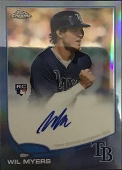 2013 Topps Chrome - Rookie Autographs Blue Refractors #WM Wil Myers Front