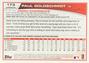 2013 Topps Chrome - Sepia Refractors #173 Paul Goldschmidt Back
