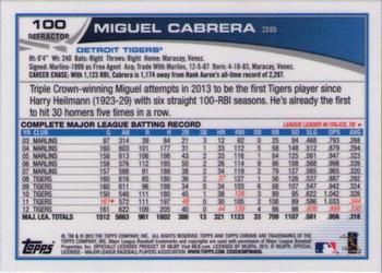 2013 Topps Chrome - X-Fractors #100 Miguel Cabrera Back