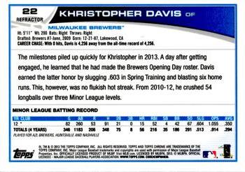 2013 Topps Chrome - X-Fractors #22 Khristopher Davis Back