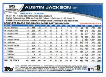 2013 Topps Chrome - X-Fractors #95 Austin Jackson Back