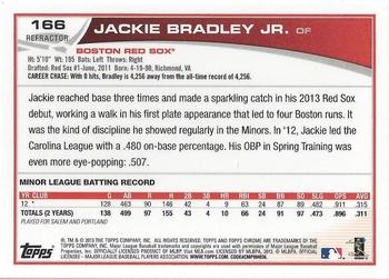 2013 Topps Chrome - X-Fractors #166 Jackie Bradley Jr. Back