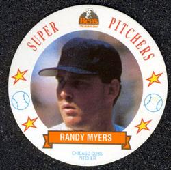 1993 Ben's Bakers Super Pitchers Discs #9 Randy Myers Front