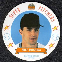 1993 Ben's Bakers Super Pitchers Discs #13 Mike Mussina Front