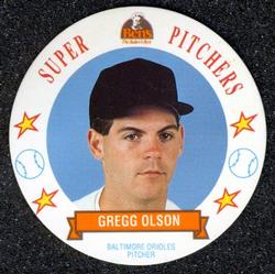 1993 Ben's Bakers Super Pitchers Discs #17 Gregg Olson Front