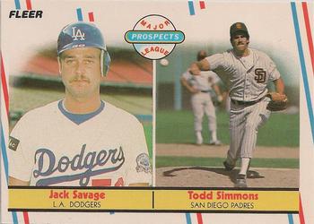 1988 Fleer - Glossy #650 Jack Savage / Todd Simmons Front