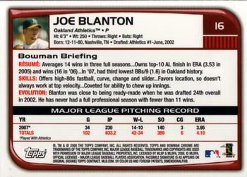 2008 Bowman Chrome #16 Joe Blanton Back