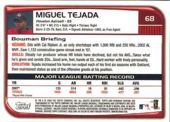 2008 Bowman Chrome #68 Miguel Tejada Back