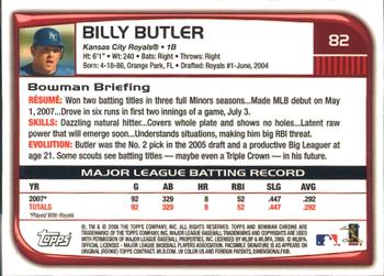 2008 Bowman Chrome #82 Billy Butler Back