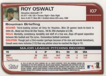 2008 Bowman Chrome #107 Roy Oswalt Back