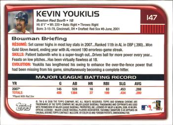 2008 Bowman Chrome #147 Kevin Youkilis Back