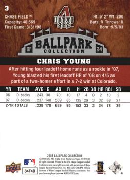 2008 Upper Deck Ballpark Collection #3 Chris Young Back